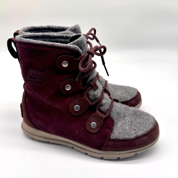 SOREL | Explorer Joan Felt 100g Waterproof Winter Boots in Redwood Size 8.5 - Picture 8 of 14